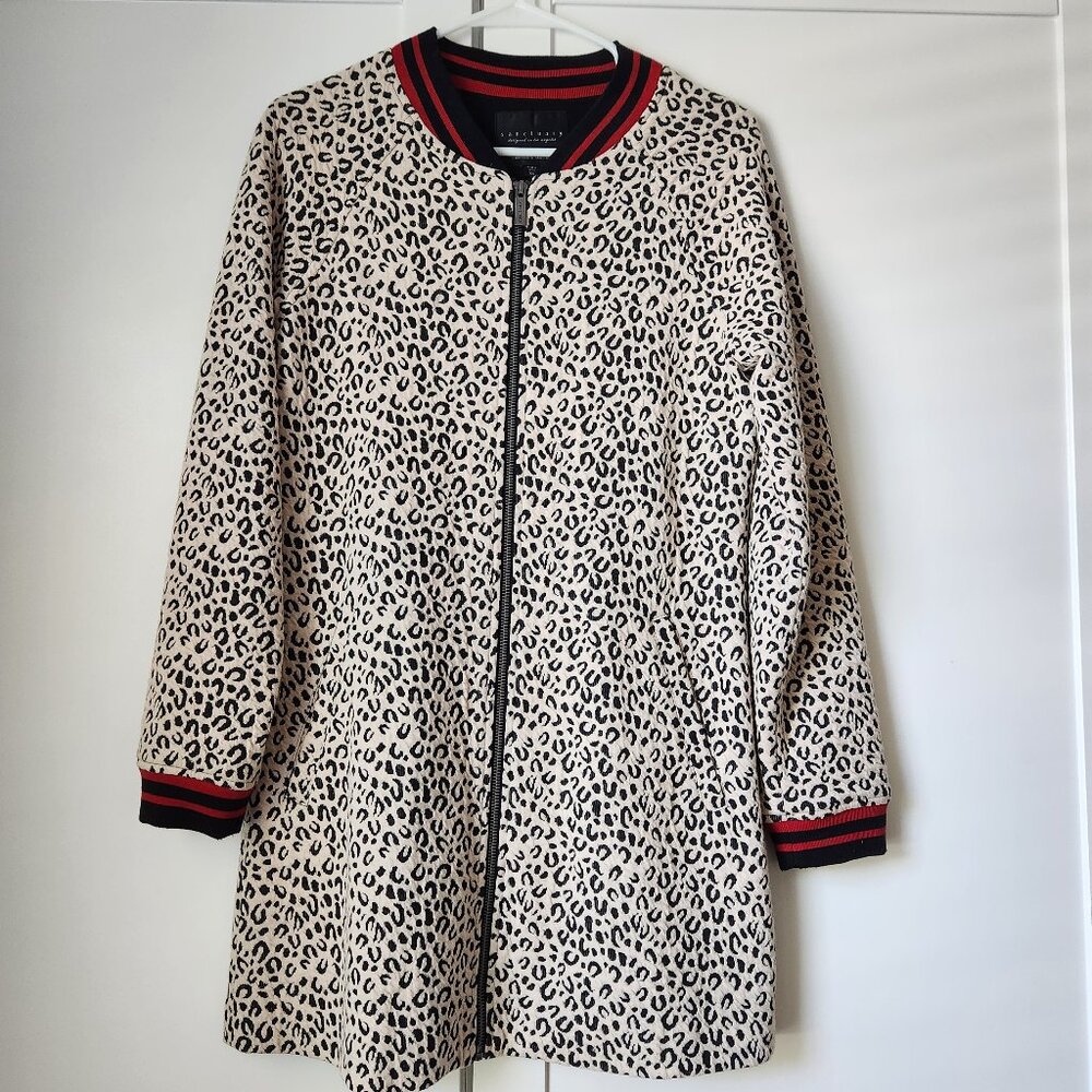Sanctuary Leopard Long lightweight Bomber XS Jacket